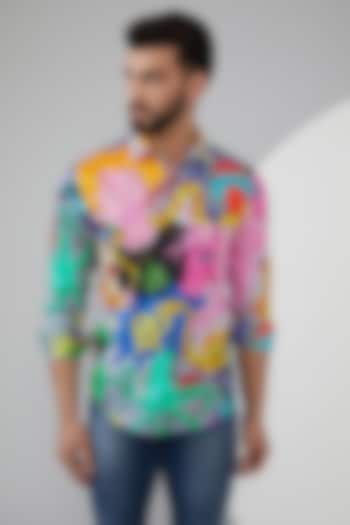Multi-Colored Pure Cotton Printed Shirt by LoudLess