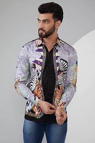 Multi-Colored Pure Cotton Printed Shirt by LoudLess