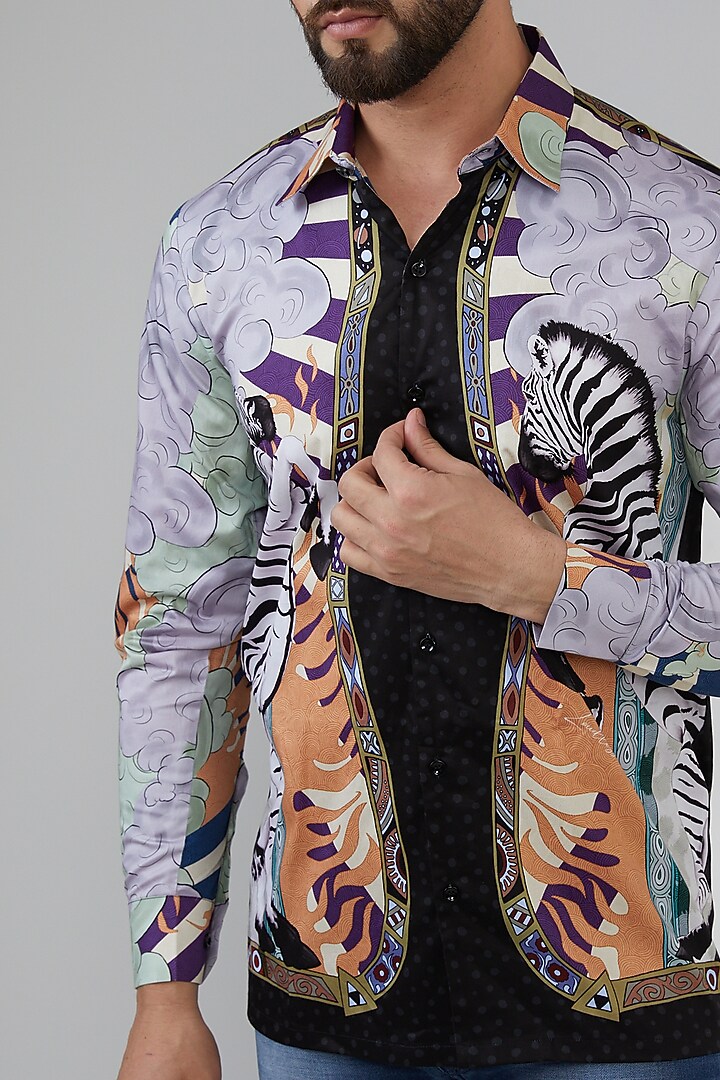 Multi-Colored Pure Cotton Printed Summer Shirt by LoudLess at Pernia's Pop Up Shop