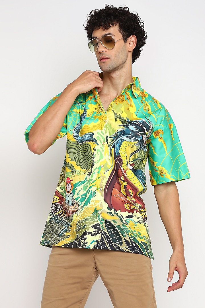 Multi-Colored Pure Cotton Digital Printed Shirt by LoudLess