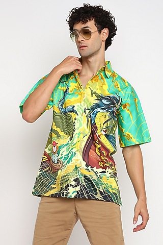 Multi-Colored Pure Cotton Digital Printed Shirt by LoudLess