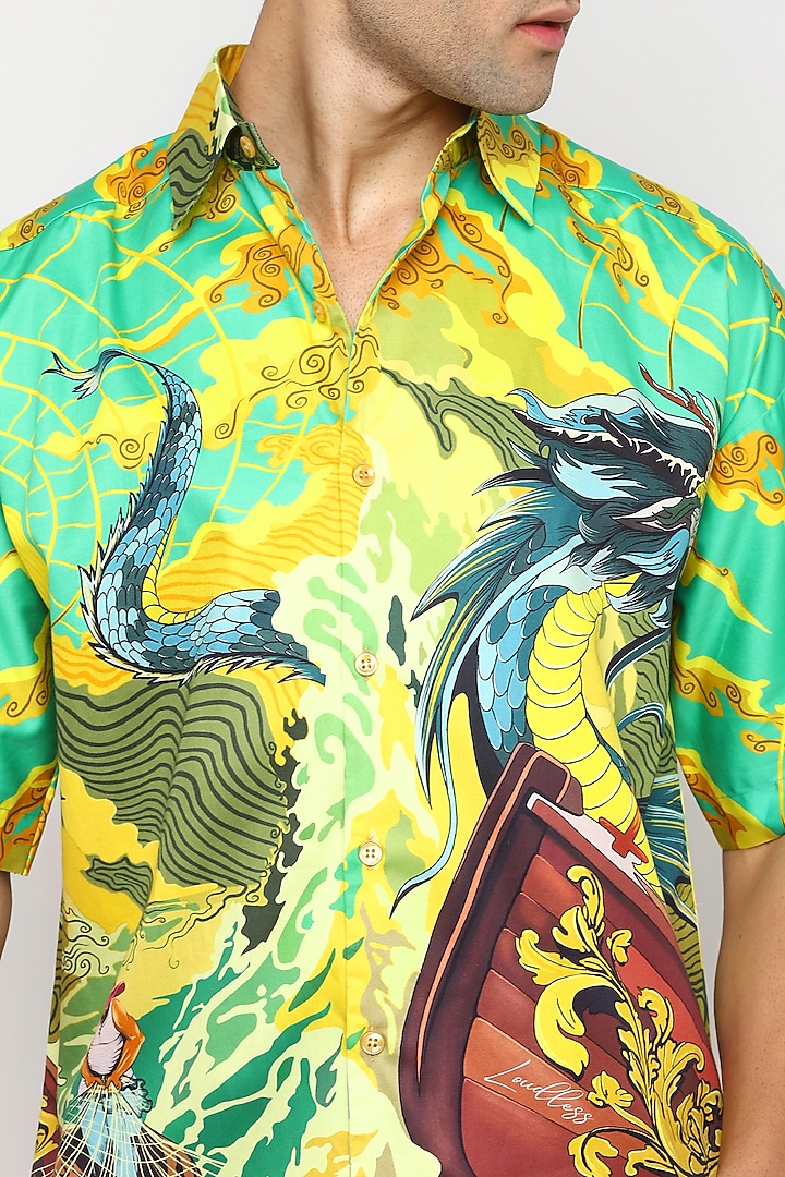 Multi-Colored Pure Cotton Digital Printed Summer Shirt by LoudLess at Pernia's Pop Up Shop