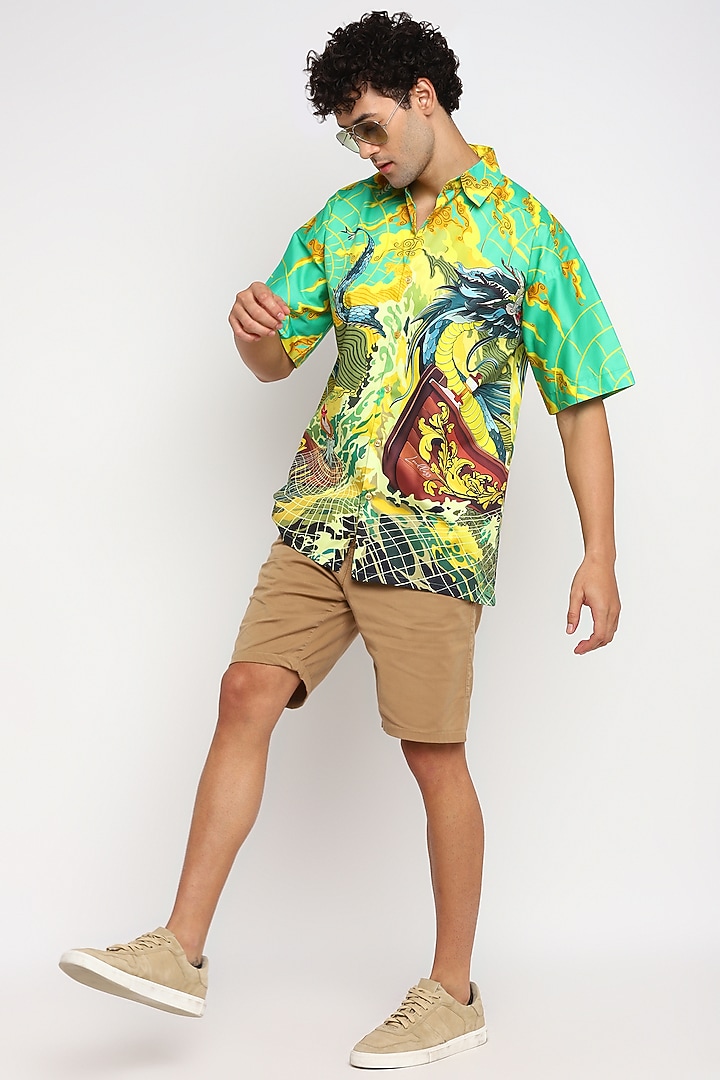 Multi-Colored Pure Cotton Digital Printed Summer Shirt by LoudLess at Pernia's Pop Up Shop
