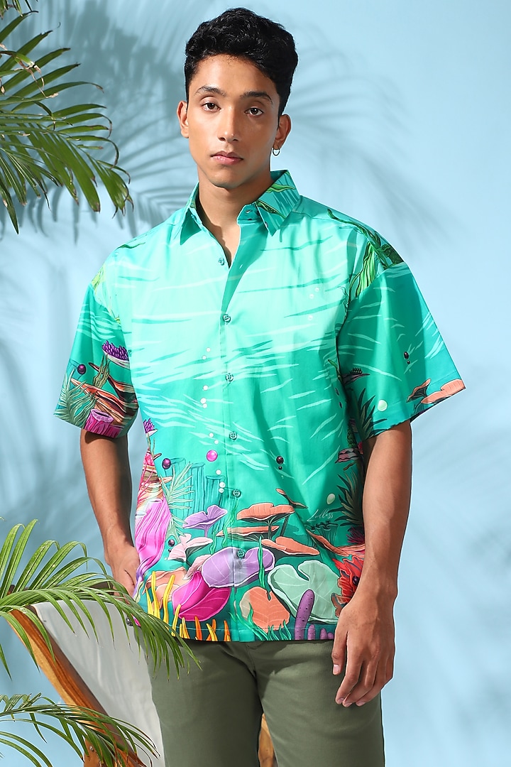 Multi-Colored Pure Cotton Digital Printed Summer Shirt by LoudLess at Pernia's Pop Up Shop