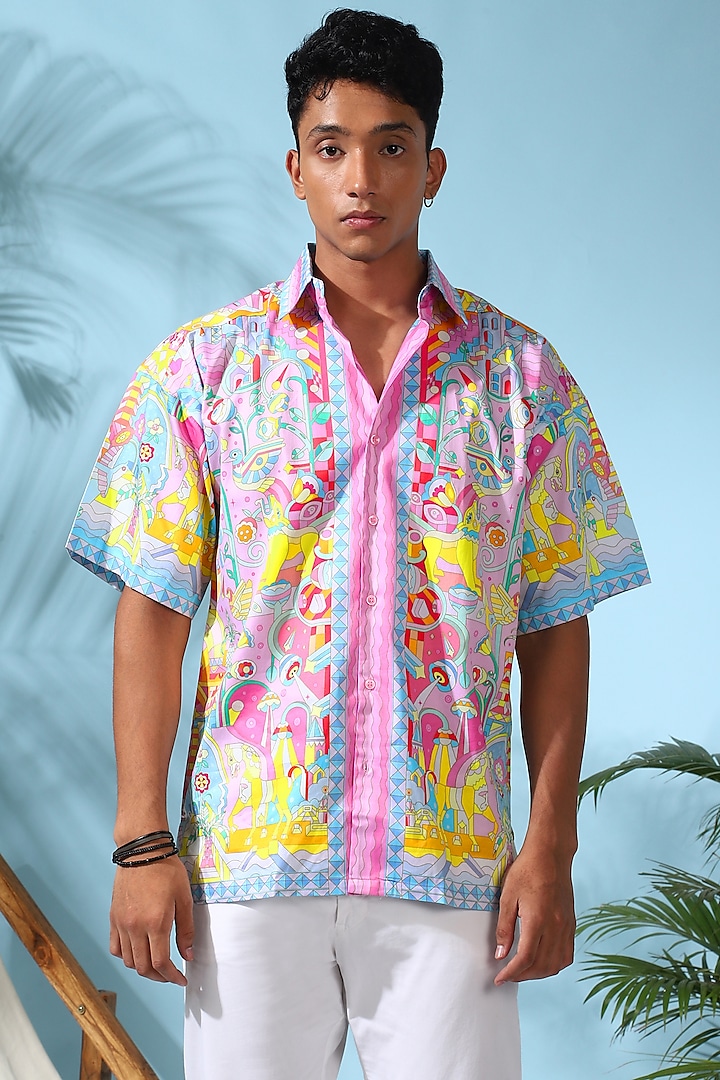 Multi-Colored Pure Cotton Digital Printed Shirt by LoudLess at Pernia's Pop Up Shop