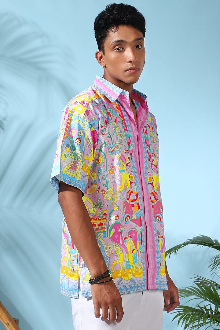 Multi-Colored Pure Cotton Digital Printed Summer Shirt by LoudLess at Pernia's Pop Up Shop