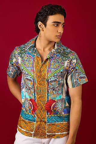 Multi-Colored Pure Cotton Digital Printed Shirt by LoudLess