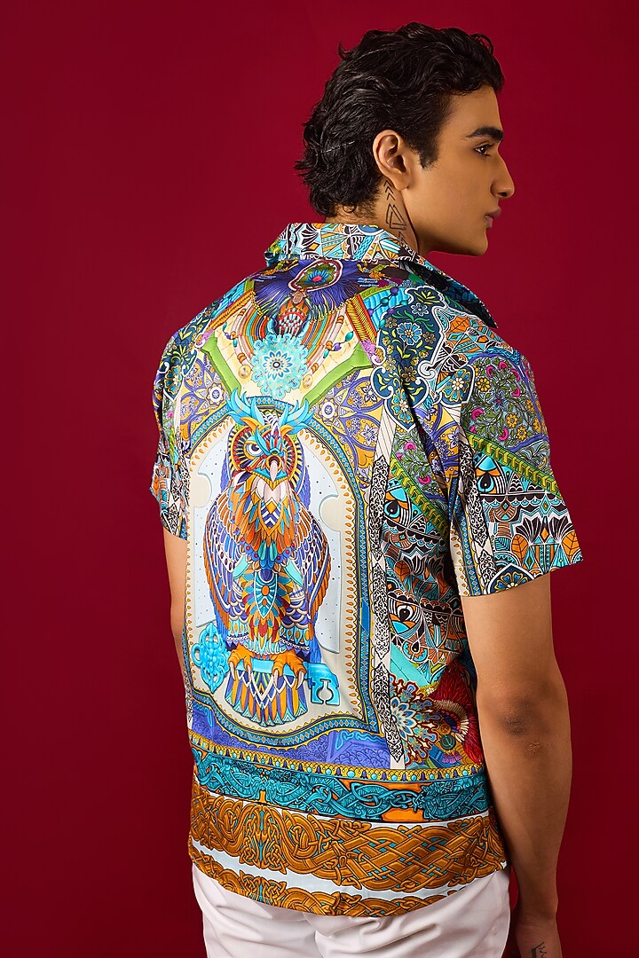 Multi-Colored Pure Cotton Digital Printed Summer Shirt by LoudLess at Pernia's Pop Up Shop