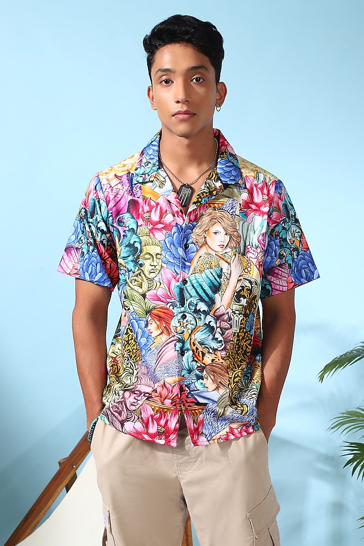 Multi-Colored Pure Cotton Digital Printed Shirt by LoudLess