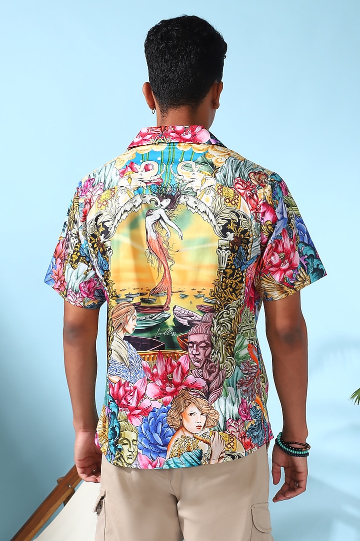 Multi-Colored Pure Cotton Digital Printed Summer Shirt by LoudLess at Pernia's Pop Up Shop