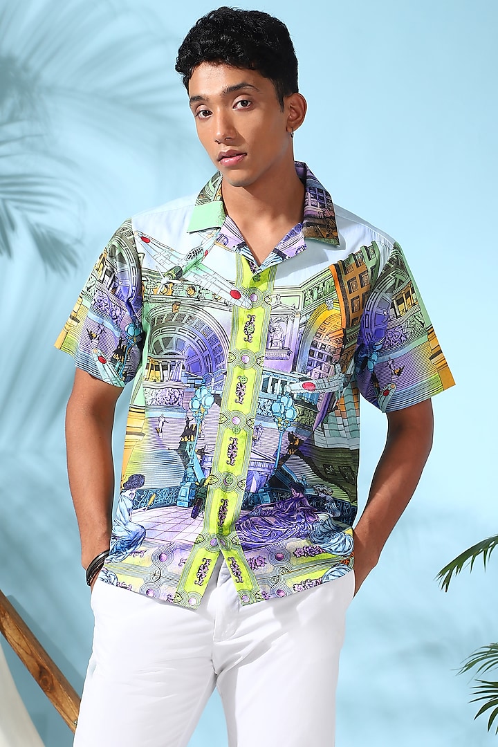 Multi-Colored Pure Cotton Digital Printed Shirt by LoudLess