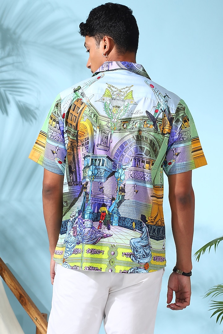 Multi-Colored Pure Cotton Digital Printed Summer Shirt by LoudLess at Pernia's Pop Up Shop