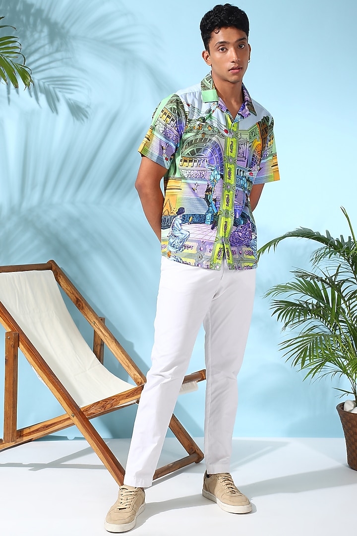 Multi-Colored Pure Cotton Digital Printed Summer Shirt by LoudLess at Pernia's Pop Up Shop