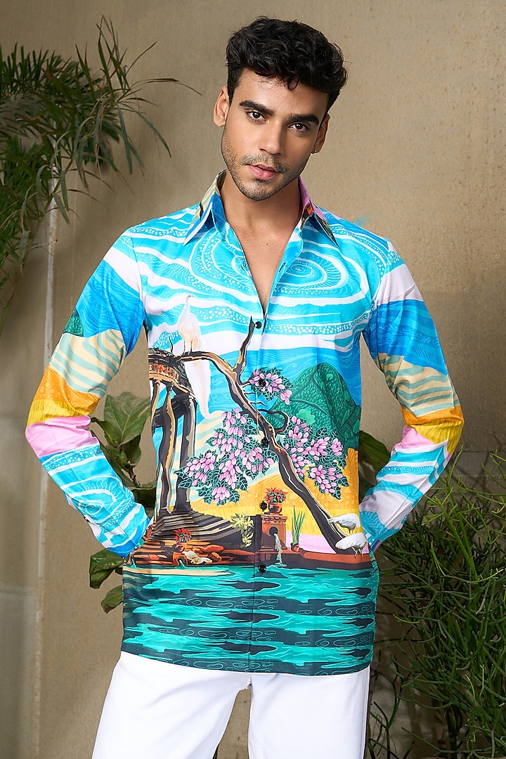 Multi-Colored Pure Cotton Digital Printed Shirt by LoudLess