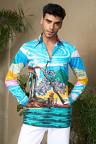 Multi-Colored Pure Cotton Digital Printed Shirt by LoudLess
