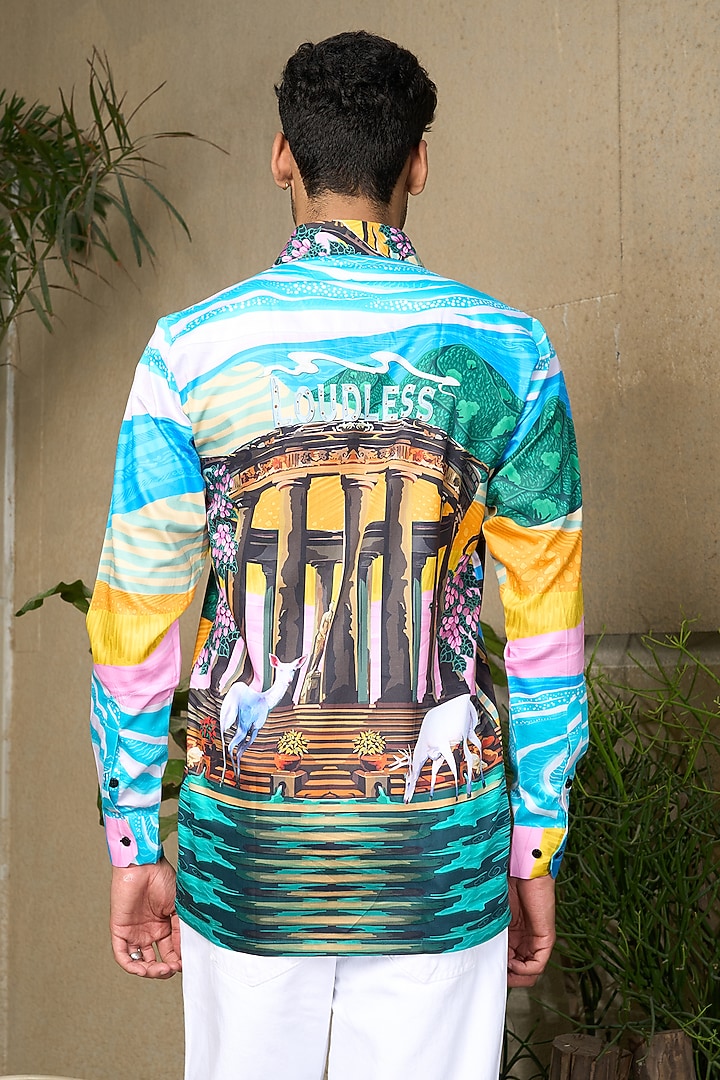 Multi-Colored Pure Cotton Digital Printed Summer Shirt by LoudLess at Pernia's Pop Up Shop