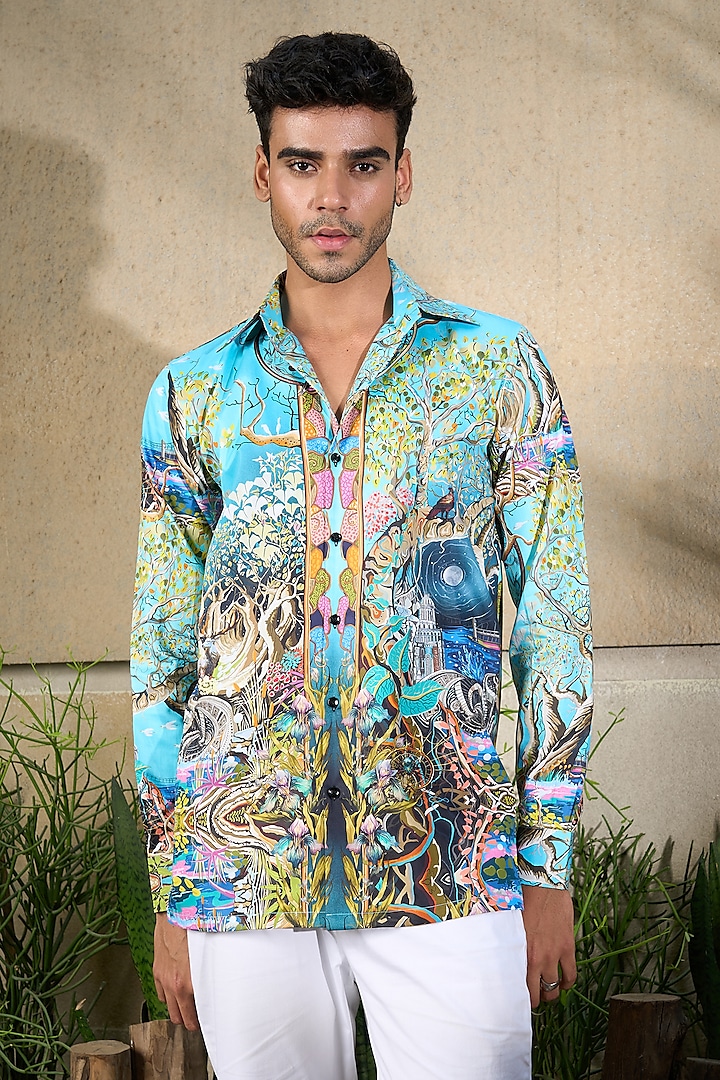 Multi-Colored Pure Cotton Digital Printed Shirt by LoudLess