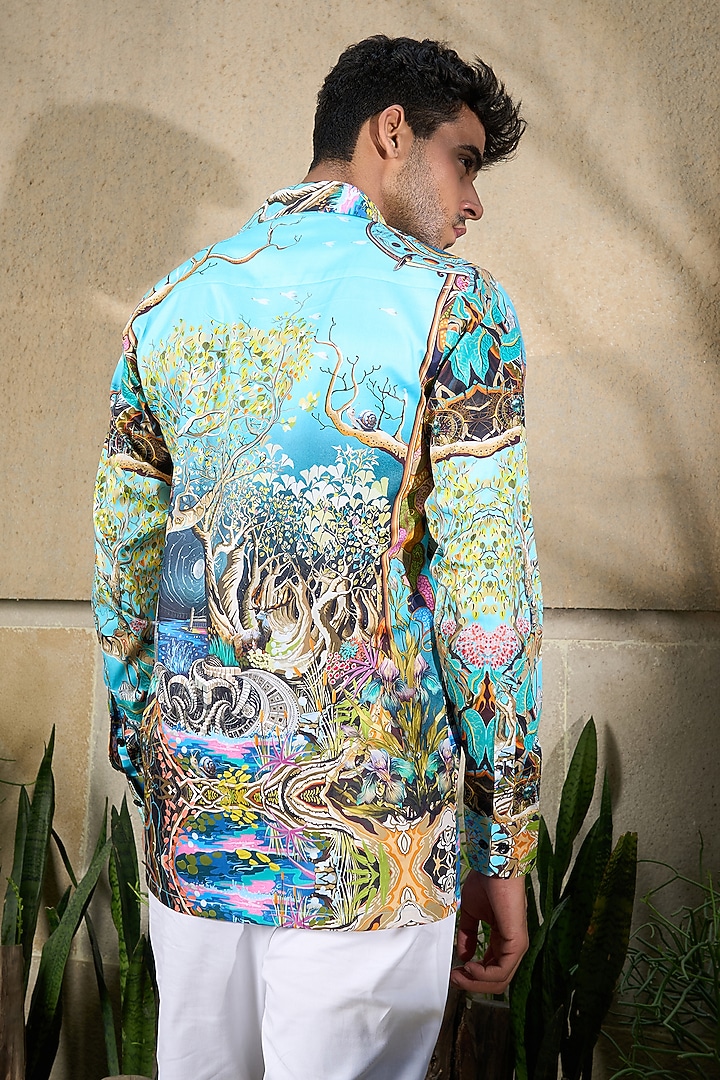 Multi-Colored Pure Cotton Digital Printed Summer Shirt by LoudLess at Pernia's Pop Up Shop
