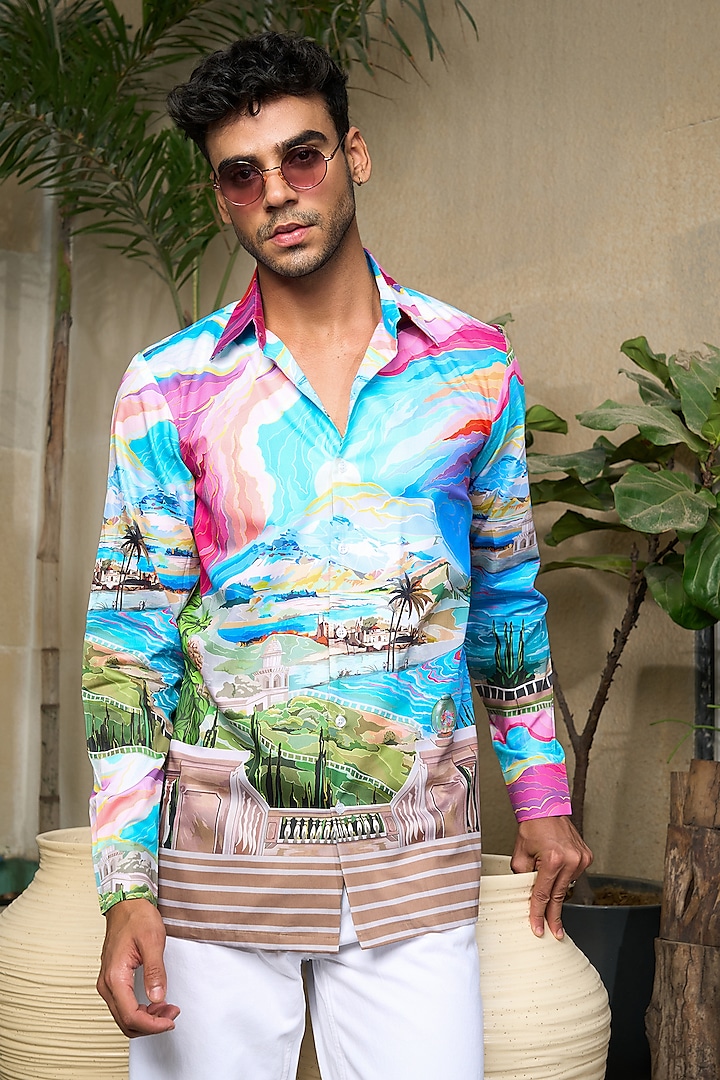 Multi-Colored Pure Cotton Digital Printed Shirt by LoudLess