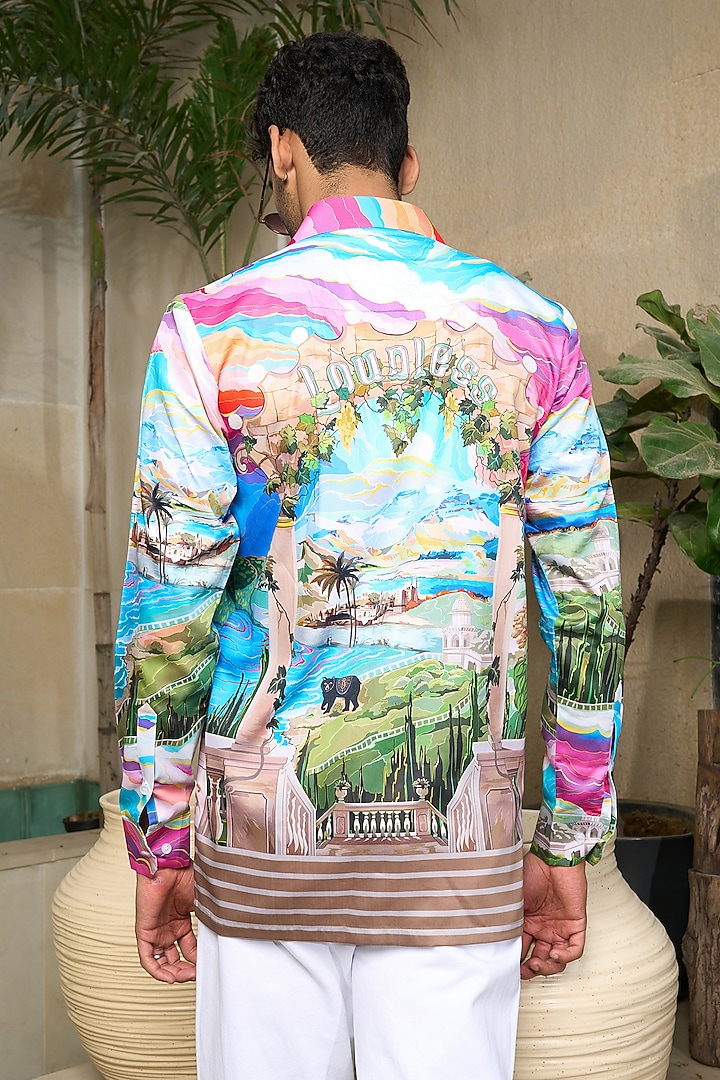 Multi-Colored Pure Cotton Digital Printed Summer Shirt by LoudLess at Pernia's Pop Up Shop