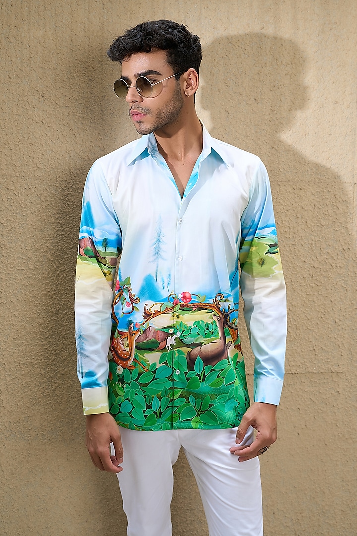 Multi-Colored Pure Cotton Digital Printed Shirt by LoudLess