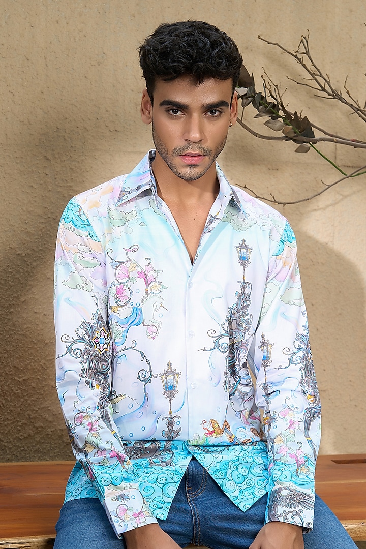 Multi-Colored Pure Cotton Digital Printed Summer Shirt by LoudLess at Pernia's Pop Up Shop