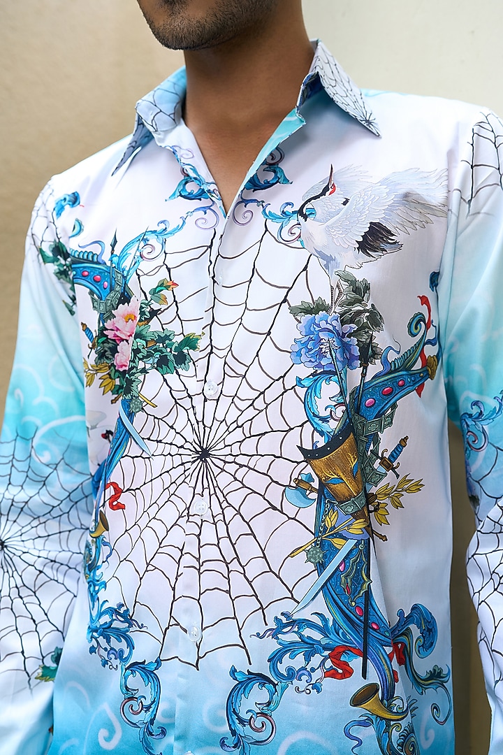 Multi-Colored Pure Cotton Digital Printed Summer Shirt by LoudLess at Pernia's Pop Up Shop