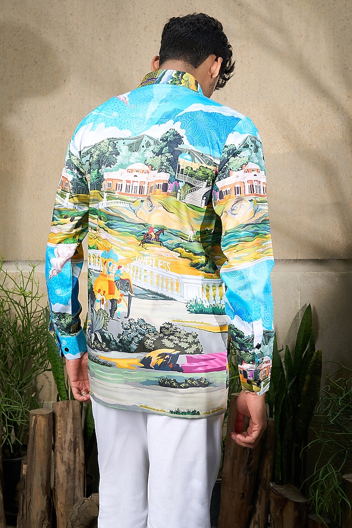 Multi-Colored Pure Cotton Digital Printed Summer Shirt by LoudLess at Pernia's Pop Up Shop