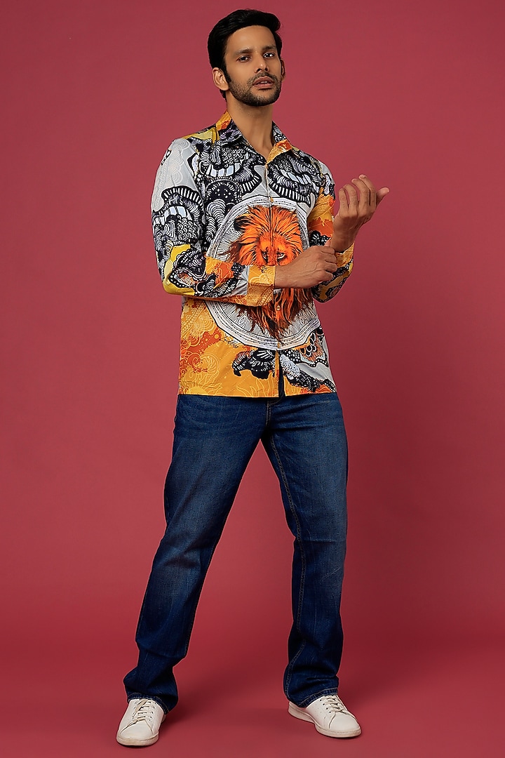 Multi-Colored Lion Printed Shirt by LoudLess