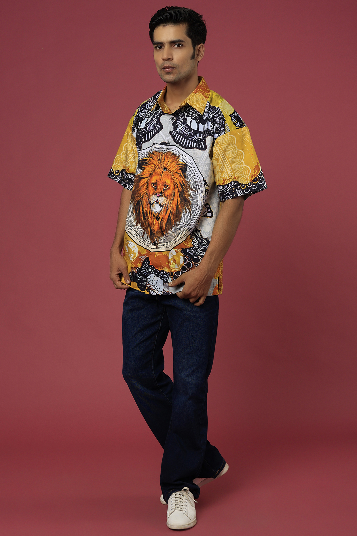 Multi-Colored Summer Shirt With Lion Print by LoudLess at Pernia's Pop Up Shop