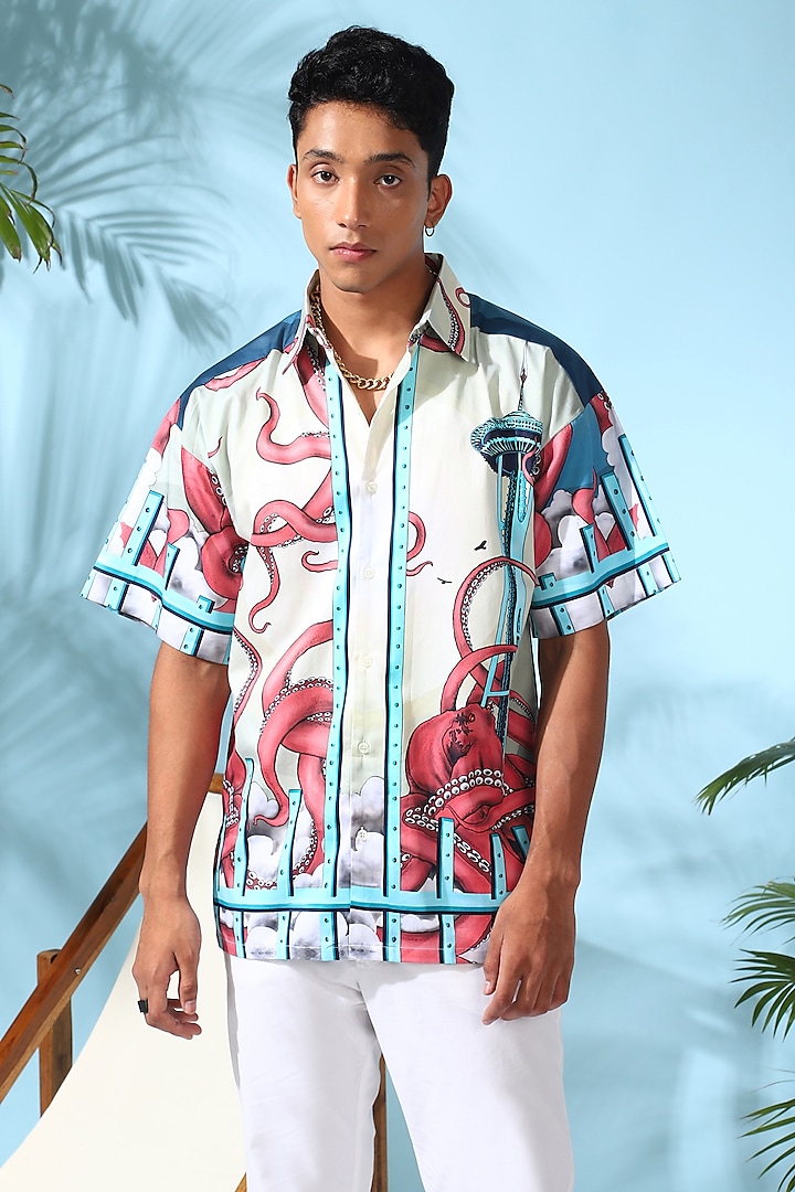 Multi-Colored Pure Cotton Digital Printed Shirt by LoudLess at Pernia's Pop Up Shop