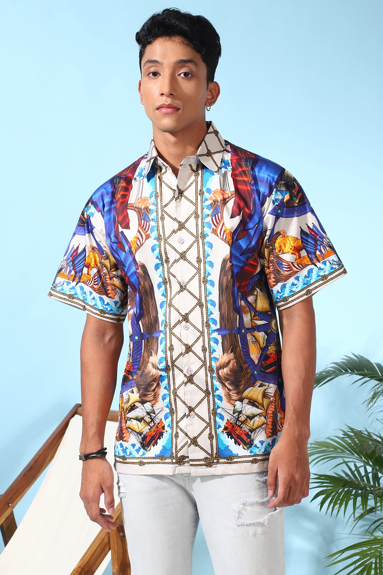 Multi-Colored Pure Cotton Digital Printed Shirt by LoudLess