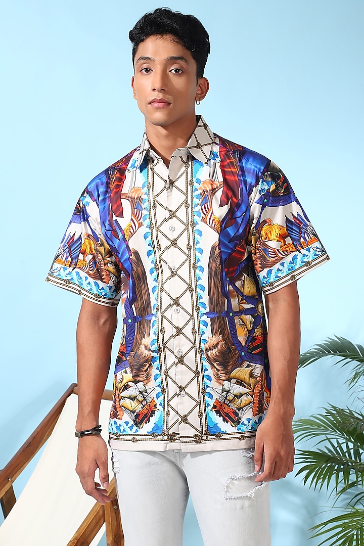 Multi-Colored Pure Cotton Digital Printed Shirt by LoudLess