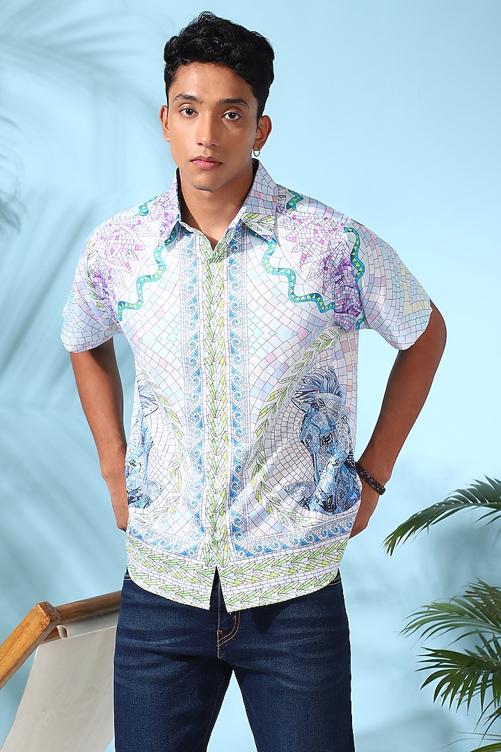 Multi-Colored Pure Cotton Digital Printed Shirt by LoudLess at Pernia's Pop Up Shop