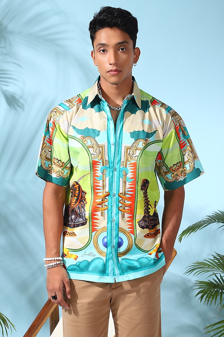 Multi-Colored Pure Cotton Digital Printed Shirt by LoudLess