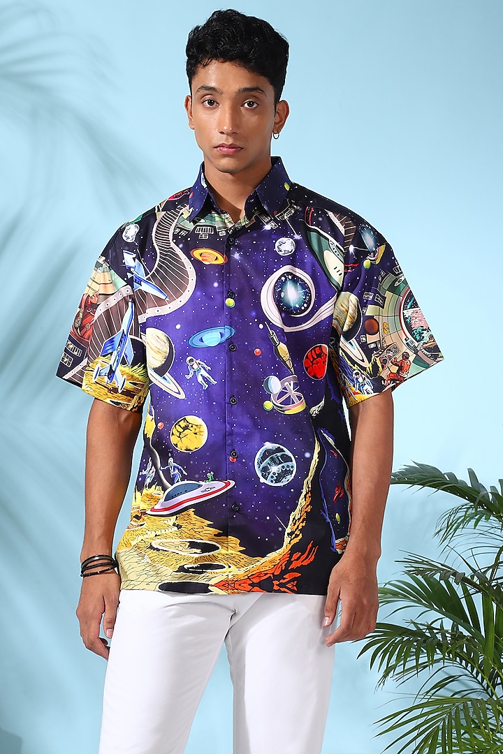 Multi-Colored Pure Cotton Digital Printed Shirt by LoudLess