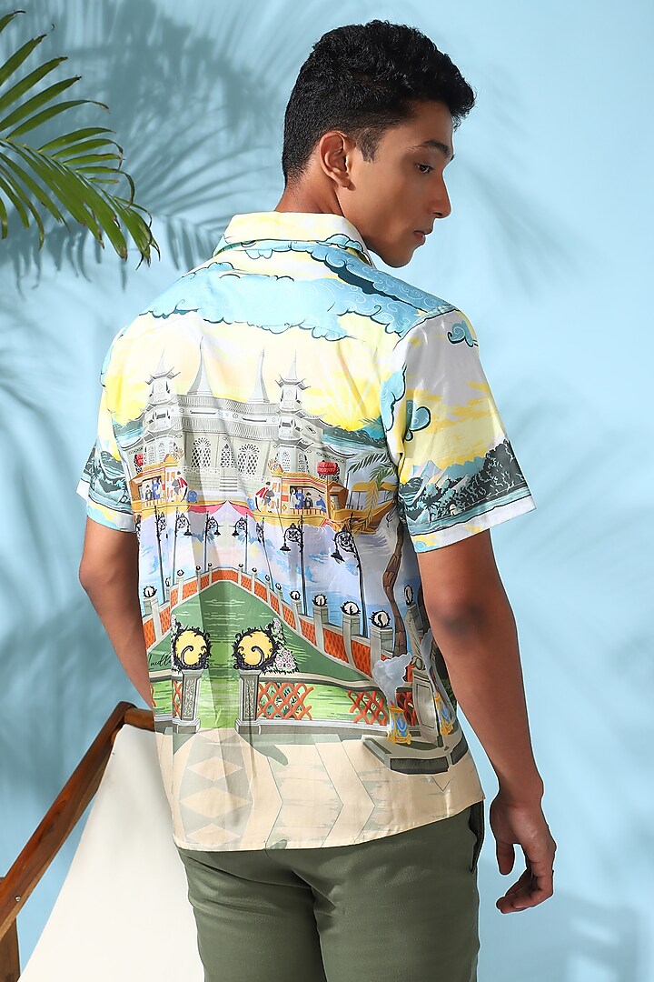 Multi-Colored Pure Cotton Digital Printed Summer Shirt by LoudLess at Pernia's Pop Up Shop