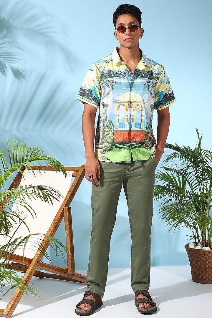 Multi-Colored Pure Cotton Digital Printed Summer Shirt by LoudLess at Pernia's Pop Up Shop