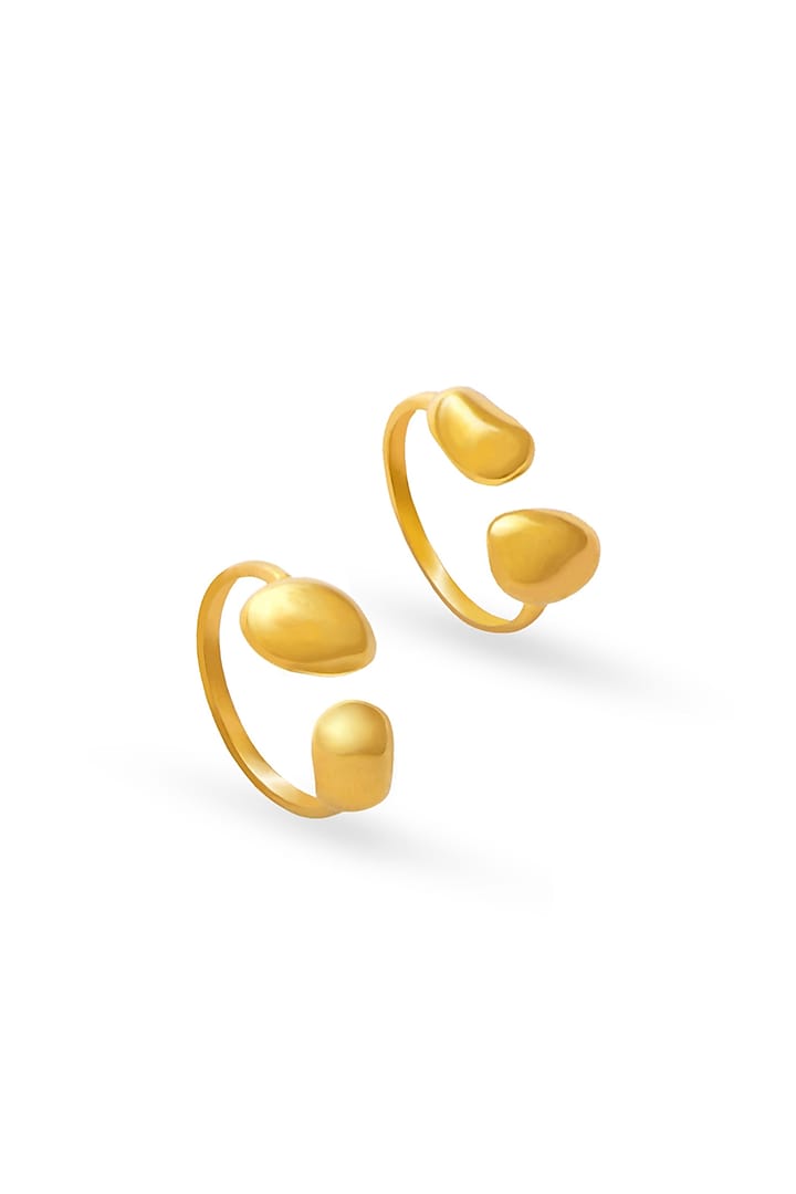 Micro Gold Plated Pebble Rings (Set Of 2) by Love letter at Pernia's Pop Up Shop