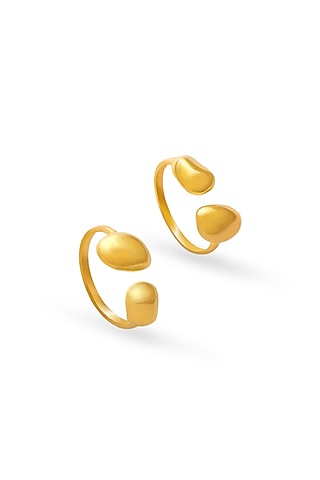 Micro Gold Plated Pebble Rings (Set Of 2) by Love letter