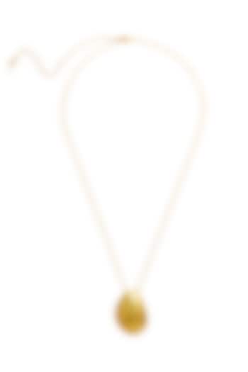 Micro Gold Plated Pebble Pendant Necklace by Love letter