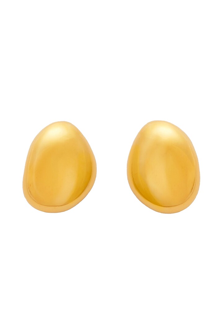 Micro Gold Plated Cobble Stud Earrings by Love letter at Pernia's Pop Up Shop