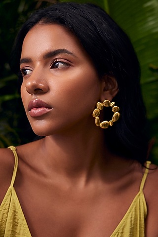 Micro Gold Plated Halo Stud Earrings by Love letter