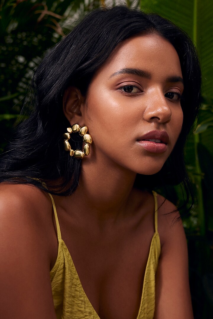 Micro Gold Plated Halo Stud Earrings by Love letter at Pernia's Pop Up Shop
