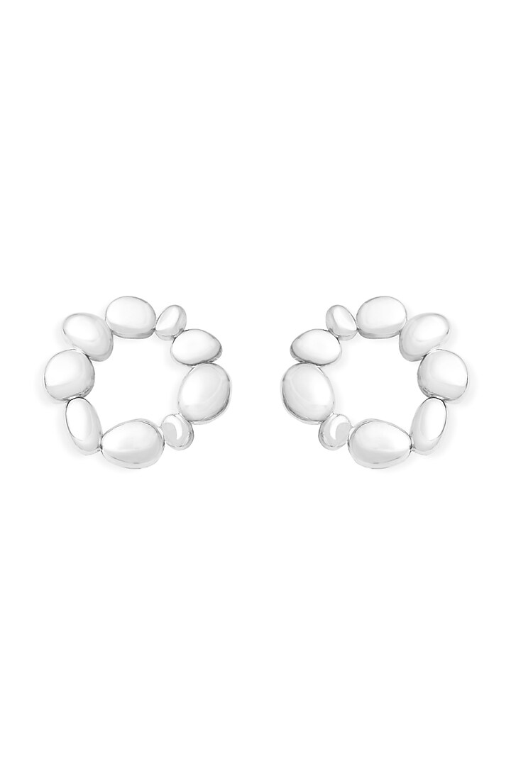 Micro White Finish Halo Stud Earrings by Love letter at Pernia's Pop Up Shop