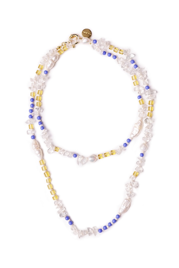 Multi-Colored Freshwater Pearl & Glass Beaded Necklace by Love letter
