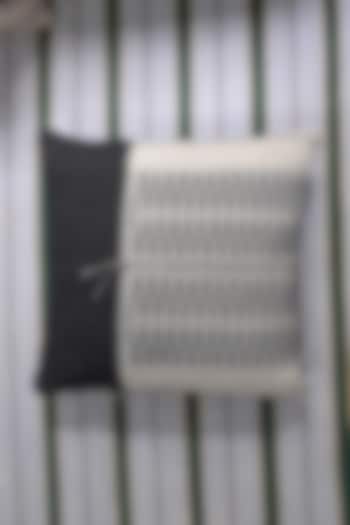 Black & White Cotton Handwoven Cushion Covers (Set of 2) by Lovitoli