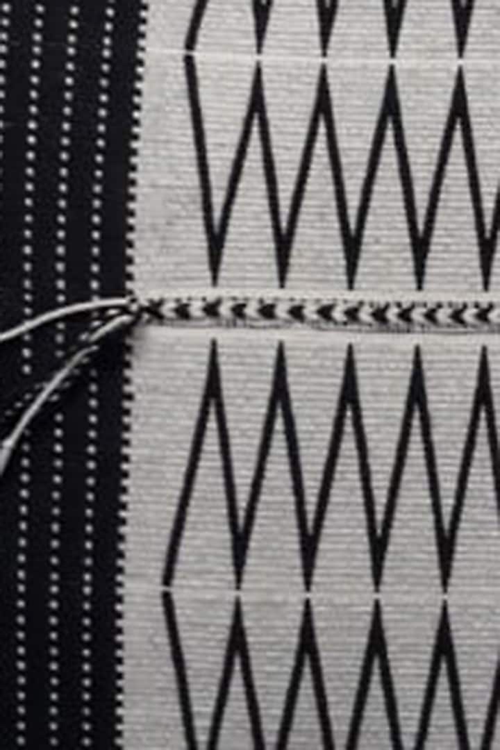Black & White Cotton Handwoven Cushion Covers (Set of 2) by Lovitoli at Pernia's Pop Up Shop