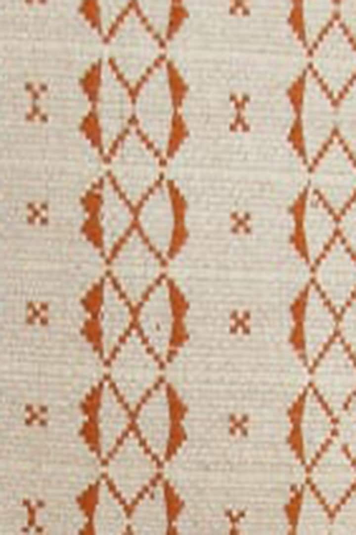 Orange & White Cotton Handwoven Cushion Covers (Set of 2) by Lovitoli at Pernia's Pop Up Shop