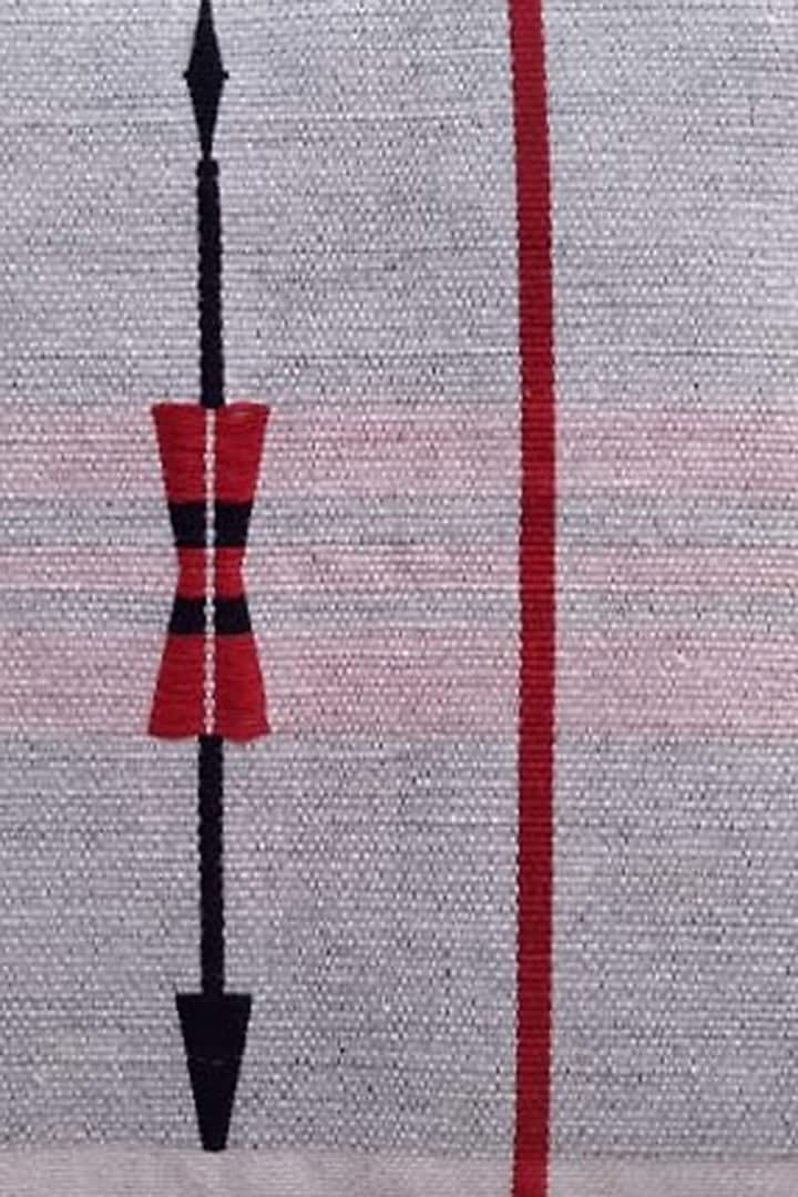 Black & Pink Cotton Handwoven Cushion Covers (Set of 2) by Lovitoli at Pernia's Pop Up Shop